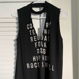 Express Black Cutout Graphic Tank